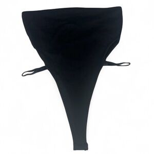 Cherry Mellow Black Halter Bodysuit – Size M - High Hip Cutouts w/Hip Straps